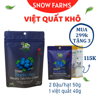 Trái Việt Quất Khô Tự Nhiên Hiệu Snow Farms Nhập khẩu Từ Canada Đồ Ăn Vặt - 120g