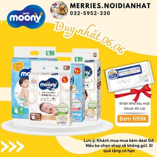 Tã Bỉm MOONY NATURAL dán/quần NB62/S58/M46/L38/L36/XL32
