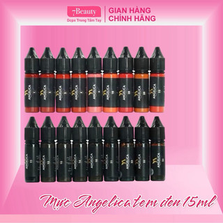 Mực angelica tem đen phun xăm bám nhanh bong đậm 15ml - mực nga chính hãng