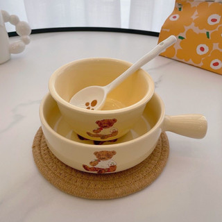 Set bát sứ cream bear kn