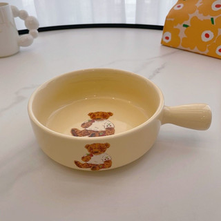 Set Bát Sứ Cream Bear (Set 2 Bát + 1 Thìa) KN