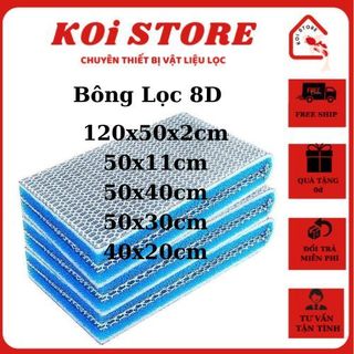 Bông lọc 8d nhiều kích thước 11x50cm,30x40cm,40x50cm ,40x20cm ,50x120cm thế hệ mới làm sạch nước bể cá