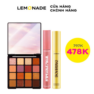Combo Lemonade Bảng Phấn Mắt Aesthetic 20.8g & Chuốt mi SuperNatural Mascara 7.5g & Tẩy trang mi sạch dịu Remover 6ml
