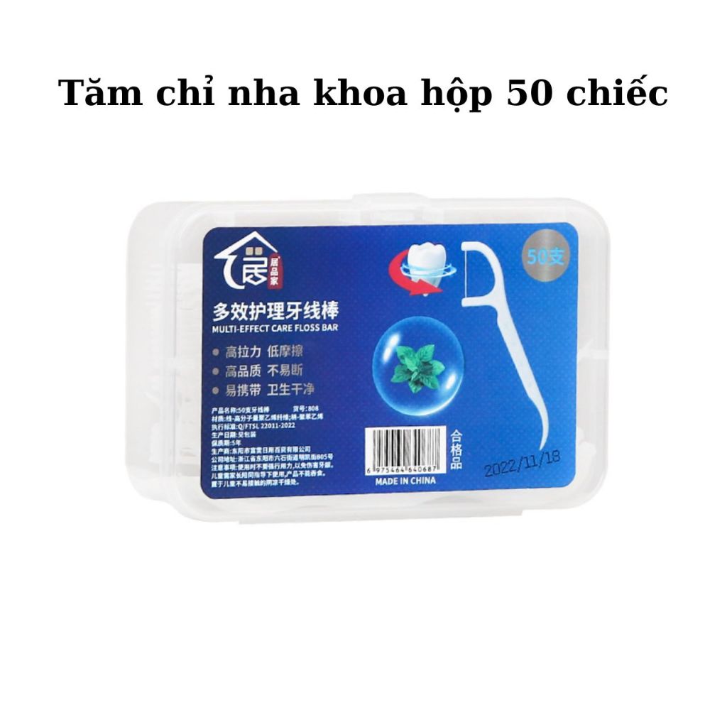 Hộp 50 chiếc tăm chỉ nha khoa , tăm chỉ nha khoa okamura
