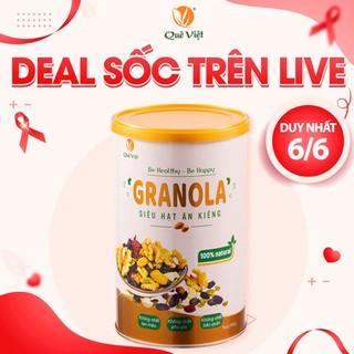 Granola siêu hạt ngũ cốc ăn kiêng Quê Việt, nguyên liệu hữu cơ - 1 hộp x 500g