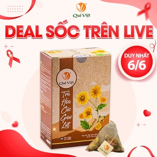Trà hoa cúc gạo lứt Quê Việt thanh nhiệt, ngủ ngon, điều hoà huyết áp 600gr