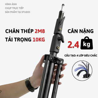 Chân đèn studio 2m8 tải trọng lớn 10Kg (Trọng lượng 2.4kg)