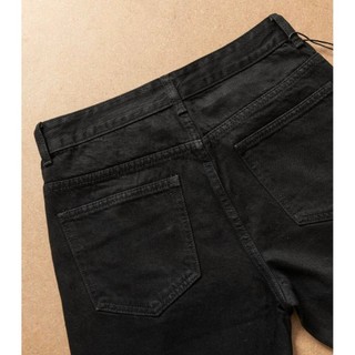 quần ngố jean nam đen trơn, vải cotton không co giãn 225