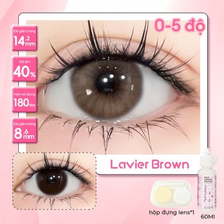 Lens nâu lens moonlight brown kính áp tròng lens hanoian brown 0 độ nữ lens cận6 tháng 14,2mm live