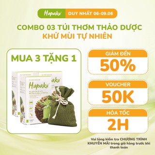 Combo Mua 3 Tặng 1 Túi Thơm Thảo Dược Hapaku Treo Ô Tô, Tủ Quần Áo, Nhà Bếp