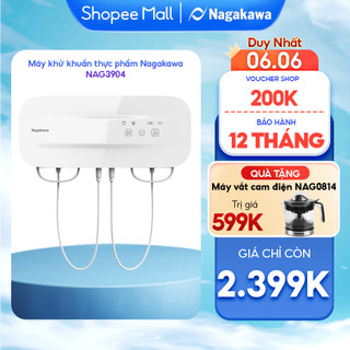 Máy khử khuẩn thực phẩm treo tường Nagakawa NAG3904 - Tích hợp 4 chế độ cài đặt sẵn - Công nghệ điện phân Hydroxyl - Bảo