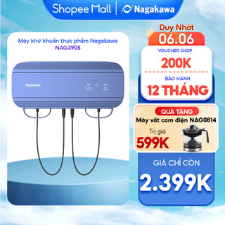 Máy khử khuẩn thực phẩm treo tường Nagakawa NAG3905 - Tích hợp 2 chế độ cài đặt sẵn - Điện phân Hydroxyl-Bảo hành 1 năm