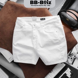 [BigSize] QUẦN SHORT JEAN Nam BB-Boiz Form BigSize 80kg - 130kg | Màu Trắng Trơn | Mã JST-