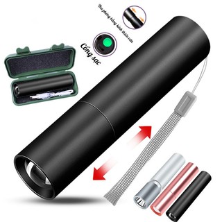 Đèn pin mini cầm tay đa năng bằng hợp kim ( có hộp đựng 3 chế độ chiếu sáng mạnh siêu xa cổng sạc usb tuổi thọ pin trâu