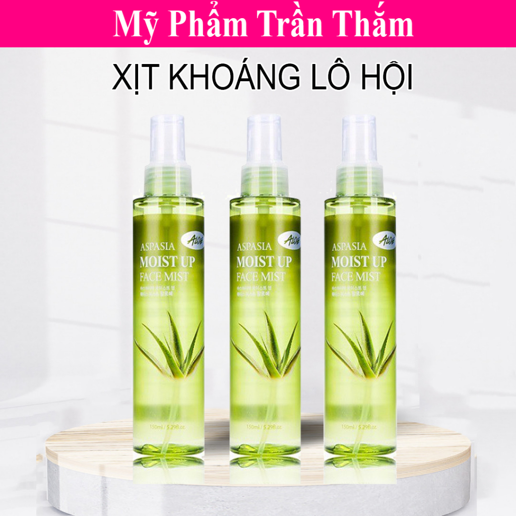Xịt khoáng lô hội Aspasia Moist Up Face Mist Hàn Quốc 150ml khoáng nha đam dưỡng trắng da chính hãng