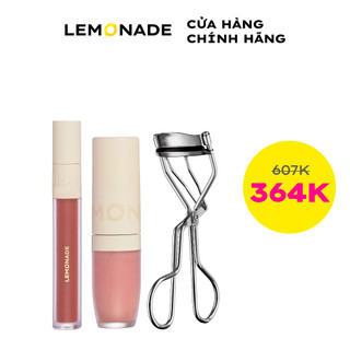 Combo Lemonade Perfect Couple 5 Years Son kem mịn lì thuần chay 3.5g và Má kem mịn lì thuần chay 8.5g và Kẹp mi 22g