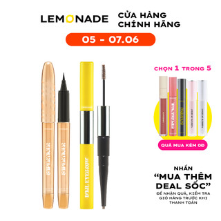 Combo Lemonade bút kẻ mắt SuperTiger Micro Eyeliner 1g và chì kẻ mày 2 đầu Want It Got It Dual Eyebrow 2.75g