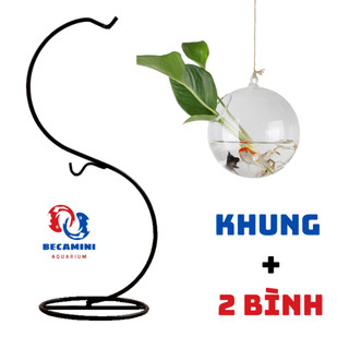 Bể cá mini để bàn treo mini chữ S