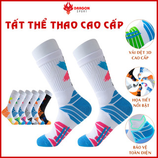 Vớ Tất Thể Thao Chạy Bộ Tất Bóng Rổ Chuyên Dụng Chống Trơn Nam Nữ Cổ Ngắn Lửng Cao Đá Banh Cầu Lông Tennis Giá Rẻ