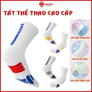 Tất Nam Nữ Thể Thao Chống Trơn Chính Hãng Cao Cấp Vớ Bóng Rổ Chạy Bộ Đá Banh Bóng Chuyền Cầu Lông Tennis Đạp Xe Tập Gym