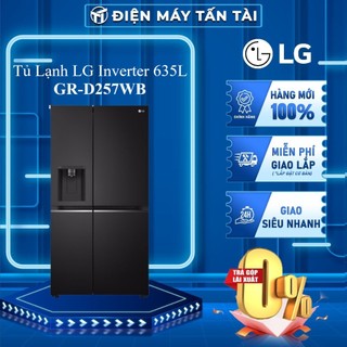 Gr-d257wb -tủ lạnh lg inverter 635 lít gr-d257wb - bảo hành chính hãng - giao miễn phí hcm