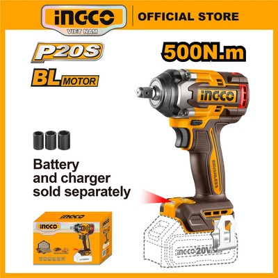 Máy siết bu lông 500Nm INGCO CIWLI2050 full bộ | CIWLI20501 (body) tháo mở ốc xe ô tô xe máy motor không chổi than