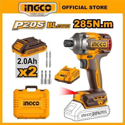 Máy siết vít ingco 285NM CIRLI2028 pin 20V motor không chổi than máy mạnh chuôi lục giác 6,35mm