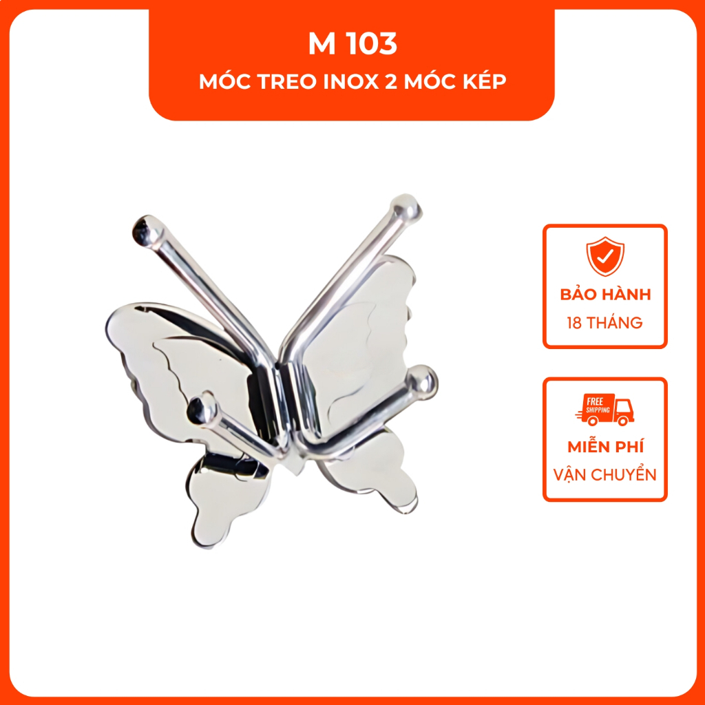 Móc treo inox 2 móc kép VINA M103