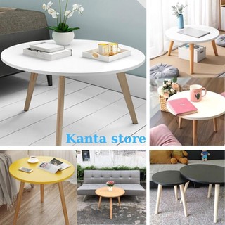 Bàn trà tròn sofa ngồi bệt chân gỗ tự nhiên, Bàn tròn cafe dùng làm decor phòng ngủ nhiều màu sắc