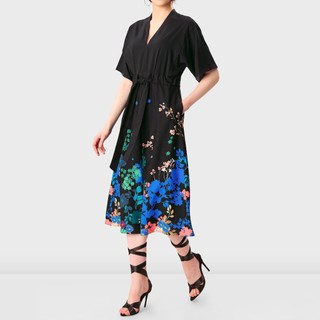 Đầm t3d floral print waist blouson