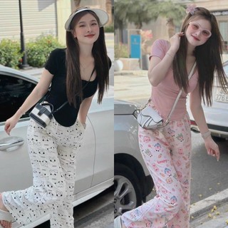 Sét CÚC ÁO U tay ngắn kèm quần suông cạp chun phong cách Hàn Quốc fammilyshop