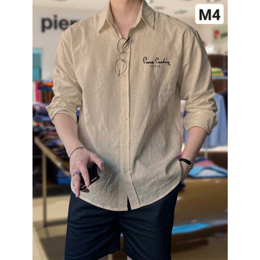 Áo sơ mi nam kris.men - vải đũi hàn mềm mát 4 màu phong cách trẻ trung