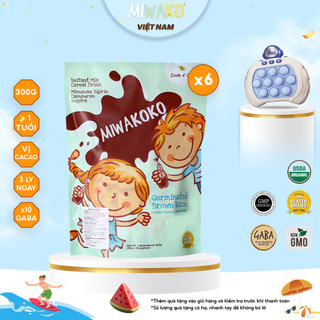 Sữa Công Thức Hạt Thực Vật Hữu Cơ Miwakoko Vị Cacao Túi 300gr x 6 Túi - Miwako Việt Nam