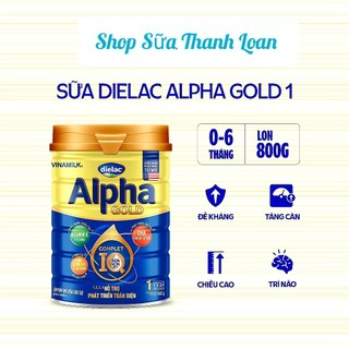 (HSD T11-2025) Sữa Bột Vinamilk Dielac Alpha Gold 1 - Hộp Thiếc 800g (Cho Trẻ Từ 0-6 Tháng).
