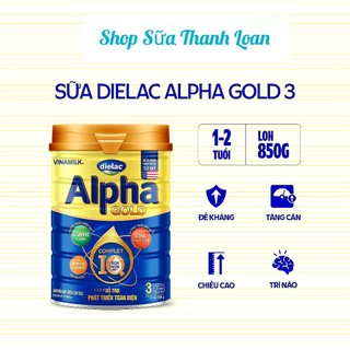 (HSD T5-2026) Sữa Bột Vinamilk Dielac Alpha Gold 3 - Hộp Thiếc 850g (Cho Trẻ Từ 1-2 Tuổi).