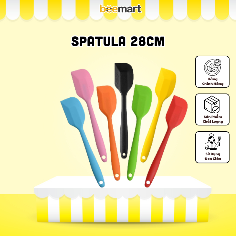 Spatula màu sắc 28cm - Cây trộn bột Silicon
