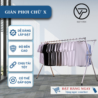 Giàn phơi quần áo thông minh gấp gọn inox cao cấp giàn phơi chữ x inox đạt vinh
