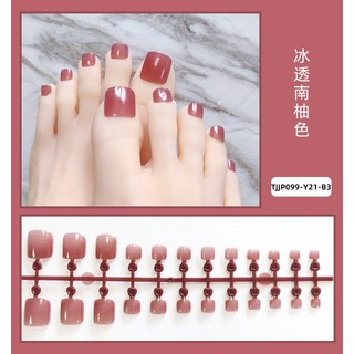 Móng chân giả, nail chân, móng chân giả ngắn, bộ 24 móng chân giả tjjp009