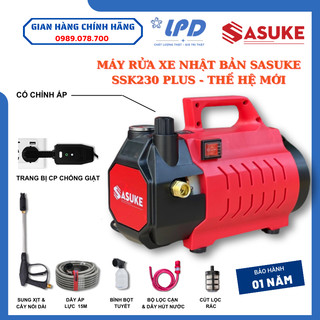 Máy rửa xe cao cấp sasuke ssk230 plus công suất 2300w có chỉnh áp mô tơ lõi đồng bảo hành 12 tháng