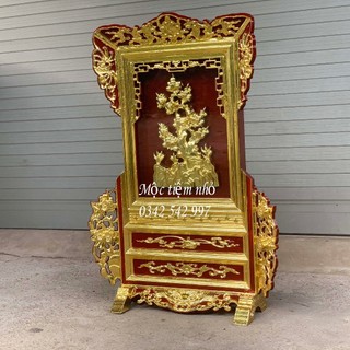 Giá gương thờ giá gương cây tùng gỗ mít cao cấp cao 71,81cm