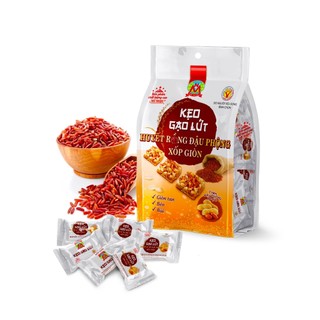 MỸ NGỌC - 190g Kẹo GẠO HUYẾT RỒNG ĐẬU PHỘNG thượng hạng V190 - Crunchy Brown Rice Candy with Peanut 190g
