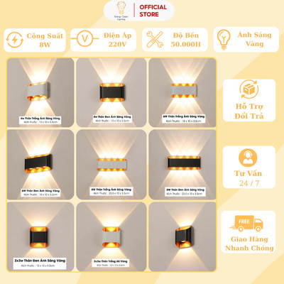 Nhiều Mẫu - Đèn Hắt Tường Chống Nước Energy Green Lighting DT- 22092 - 2 Đầu Chiếu Sáng - Trang Trí Ngoài Trời