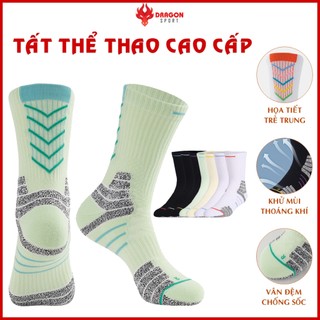 Tất Thể Thao Chạy Bộ Vớ Bóng Rổ Chống Trơn Nam Nữ Cổ Ngắn Lửng Cao Đá Banh Cầu Lông Tennis Giá Rẻ