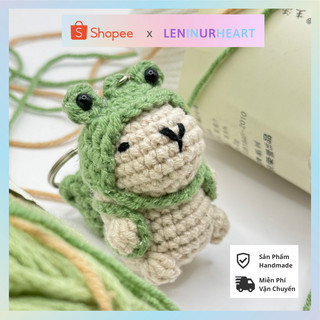 Móc Khóa Len Chuột Lang Capybara Đội Nón Ếch
