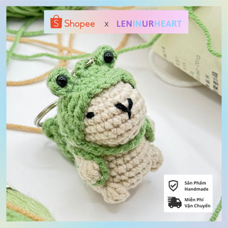 Móc Khóa Len Chuột Lang Capybara Đội Nón Ếch