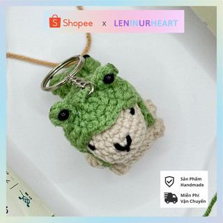 Móc Khóa Len Chuột Lang Capybara Đội Nón Ếch