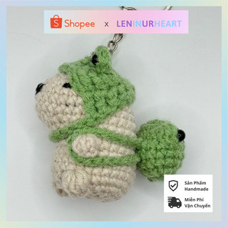Móc Khóa Len Chuột Lang Capybara Đội Nón Ếch
