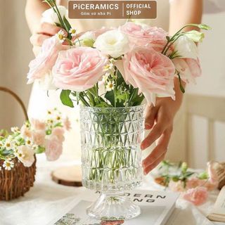 Bình thuỷ dáng ly basic dễ cắm, decor phòng khách, cao 18.5cm miệng 11cm
