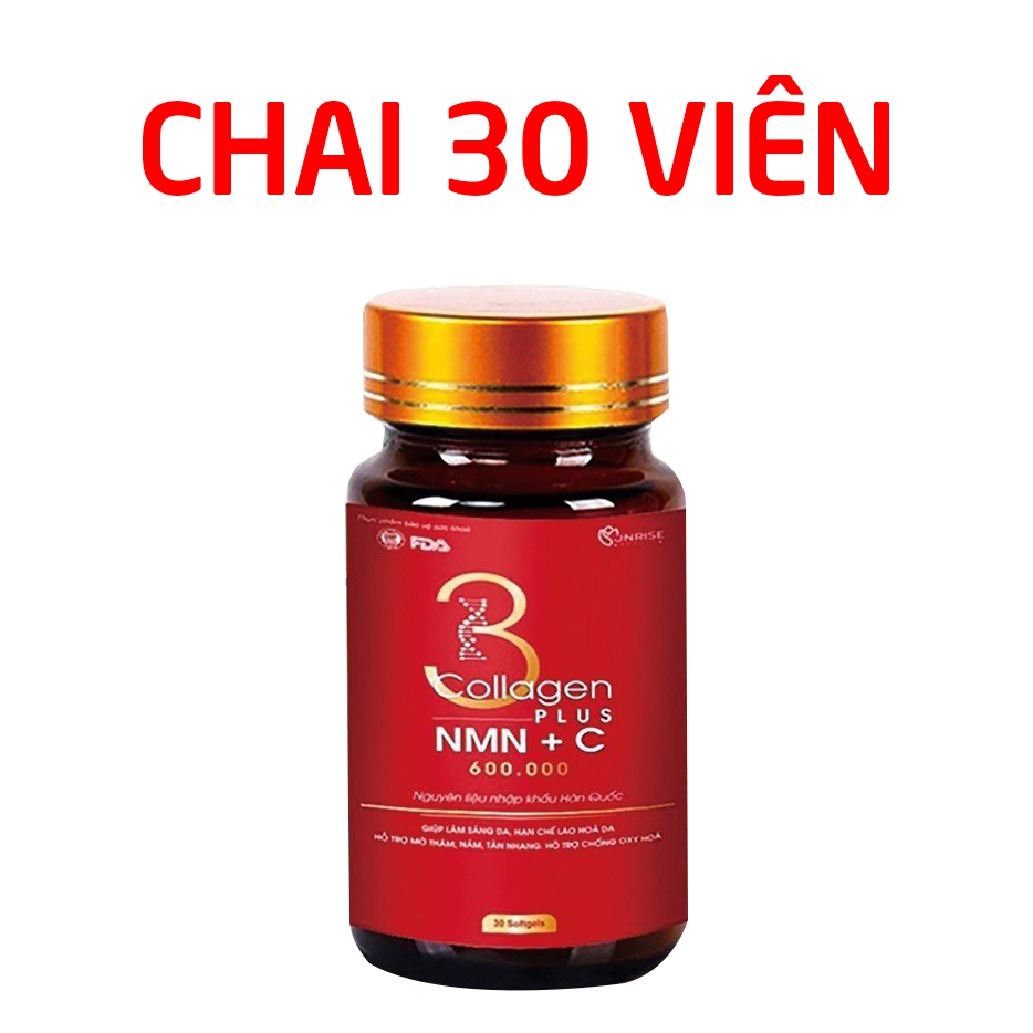 Viên uống đẹp da Collagen Plus NMN +C 600.000 giúp da căng bóng, sáng mịn - 30 viên
