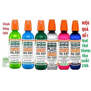 [USA] Nước súc miệng TheraBreath hơi thở thơm tho, ngừa sâu răng và giảm vôi răng / TheraBreath Plus 473ml
